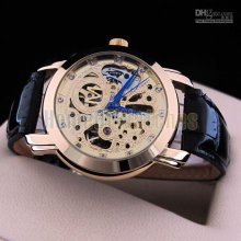 5pcs Men Sport Luxury Gold Plated Dial Automatic Mechanical Watch Wr