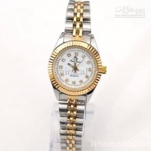 5pcs Women Stainless Steel Crystal Gold Watch Ladies Luxury Quartz D