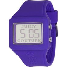 $95 Juicy Couture Womens Digital Chrissy Purple Rubber Strap Watch 1900988