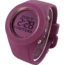 $95 Juicy Couture Womens Sport Digital Purple Rubber Strap Watch 1900882