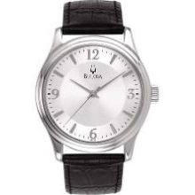 96A28 -- Bulova Corporate Collection Men's Round White Dial Watch