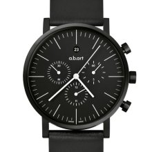 A.B.Art Men's Quartz Watch With Black Dial Chronograph Display And Black Leather Strap Oc151