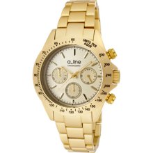 a_line Watches Women's Amore Chronograph Champaigne Dial Gold Tone Alu