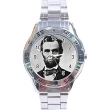 Abraham Lincoln Photo Stainless Steel Analogue Watch Republican President