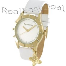 Accessorize Butterfly Charm Watch S1060 White Leather Boxed