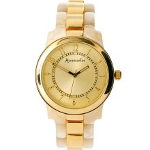 Accessorize Ladies Round Face Bracelet Watch Cream/gold