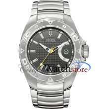 Accutron 63b133 Watch Curacao Mens Black Dial Stainless Steel Case Automatic