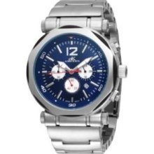 Adee Kaye Mens AK8921-M BLU Chain Sport Collection Chronograph