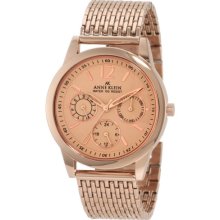 AK Anne Klein Women's 10-9734RGRG Rosegold-Tone Multi-Function Mesh Bracelet Watch