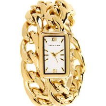 AK Anne Klein Women's AK-1160WTGB Gold-Tone White Dial Watch