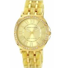 Ak Anne Klein Women's Ak-1134chhn Gold Dial Gold Tone Bracelet Watch