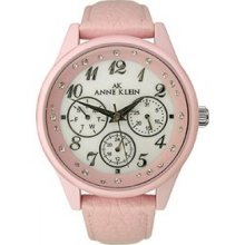 AK Anne Klein Women's 10-9465MPLP Pink Leather Watch