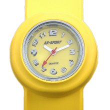 Ak-sport Ladies Mens Children Yellow Quartz Sport Wrist Silicone Pop Watch