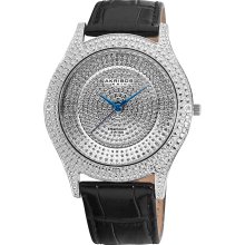 Akribos XXIV Men's Diamond Silver Brilliance Swiss Quartz Strap Watch