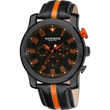 Akribos XXIV Men's Stainless Steel Multifunction Sport Watch (Orange)