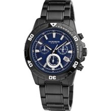 Akribos XXIV Watches Men's Ultimate Chronograph Blue Dial Black Stainl