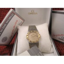 All Original Men's Omega Constellation Wristwatch 18k / St Steel Box / Manuals