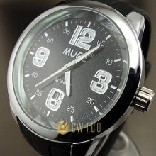 Analog Quartz Hours Clock Best Dial Date Black Rubber Unisex Wrist Watch Wt087