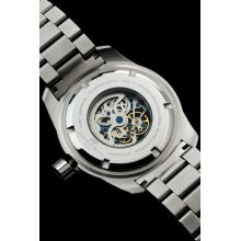 Android Ad514bbu Maxjet Skeleton Automatic Stainless Steel Bracelet Watch W Blue