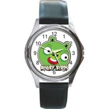 Angry Birds Unisex Silver-Tone Round Metal Watch 01