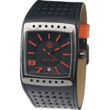 Animal Diablo Men's Quartz Watch With Black Dial Analogue Display And Black Leather Strap Ww2wa014-002-O/S