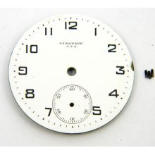 Antique York Standard 16 Size Open Face White Porcelain Dial W/3 Dial Screws