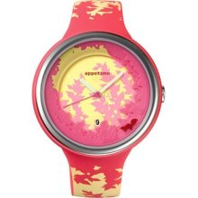 Appetime Womens Kokage Plastic Watch - Yellow Rubber Strap - Multicolor Dial - APPSVJ320058