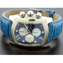 Aqua Master Blue Face W/ 1.25 Ct Diamonds Watch Blue Band