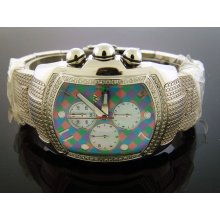 Aqua Master Bubble Loop 1.25 Ct Diamond Watch Multi Color Face With Steel Band