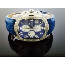 Aqua Master Deluxe 1.75 Ct Diamonds Watch Blue Color Case & Band