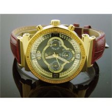 AQUA MASTER LADY 40MM ROUND 12 DIAMOND WATCH YELLOW GOLD CASE BLA ...