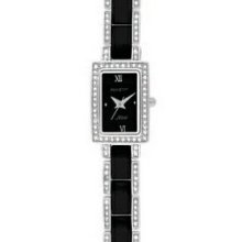 Armitron Ladies` Now Black Analog Watch W/ Ceramic Case & Bracelet Accents