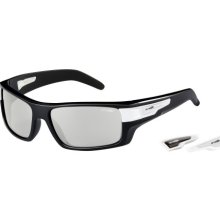 Arnette After Party Sunglasses - ACES Collection Gloss Black / Gloss White/Chrome Mirror, One Size