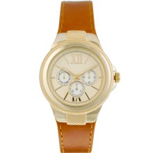 ASOS Tan Strap Watch with Boyfriend Case Brown