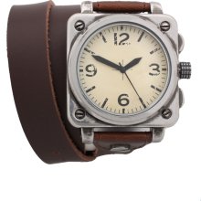 ASOS Wrap-Around Leather Watch Brown