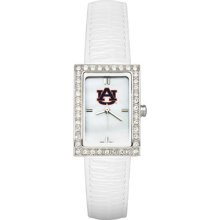 Auburn Tigers Women's Allure Watch with White Leather Strap