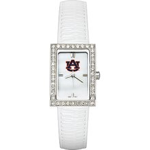 Auburn University Ladies Allure Watch White Leather Strap