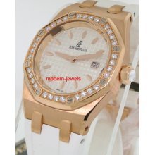 Audemars Piguet Lady Royal Oak 18k Pink Gold Diamond Watch 67621or.zz.d010ca.01