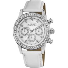 August Steiner Watches Women's White Mother of Pearl Dial White Patent