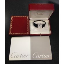 Authentic Mens Must De Cartier 925 Sterling Silver Tank Date Box & Papers