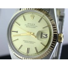 Authentic Vintage Mens Rolex Datejust Champagne Dial Jubilee Band 36mm