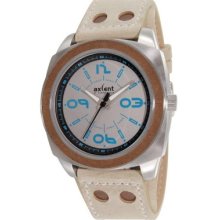 Axcent Unisex Pimp Stainless Watch - Khaki Leather Strap - Silver Dial - AXTX17001-660