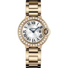 Ballon Bleu Rose Gold Ladies Diamond Watch Silver Face WE9002Z3