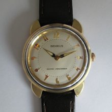 Benrus 6126 Stylish Vintage & Rare Design Of Case And Lugs Dress Watch