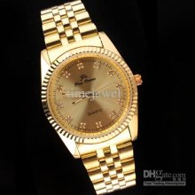 Big Off Women Stainless Steel Strap Watches Golden Face Crystal Inde