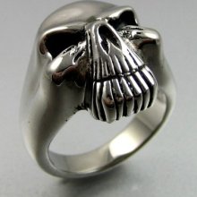 Biker Heavy 16g Stainless Steel Skull Mens Ring