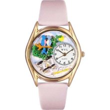 Bird Watching Yellow Leather And Goldtone Watch ...