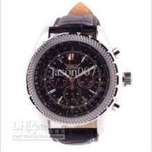 Black Dial Mens Leather Brand Watch Stainless Mechanical Dive Men Wa