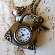 Born to Shop Pocket Watch Necklace C 3-10/295