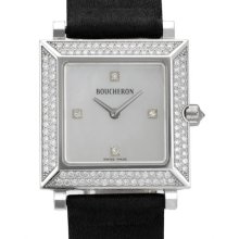 Boucheron LU Original Factory Diamond Bezel 18K Gold Watch 7/10 Condi